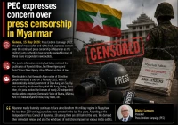 PEC expresses concern over press censorship in Myanmar